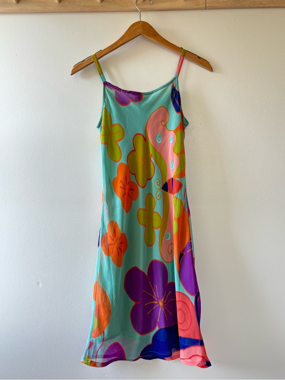 Vintage Vibrant Floral multicolour Slip Dress - Picture 4 of 4